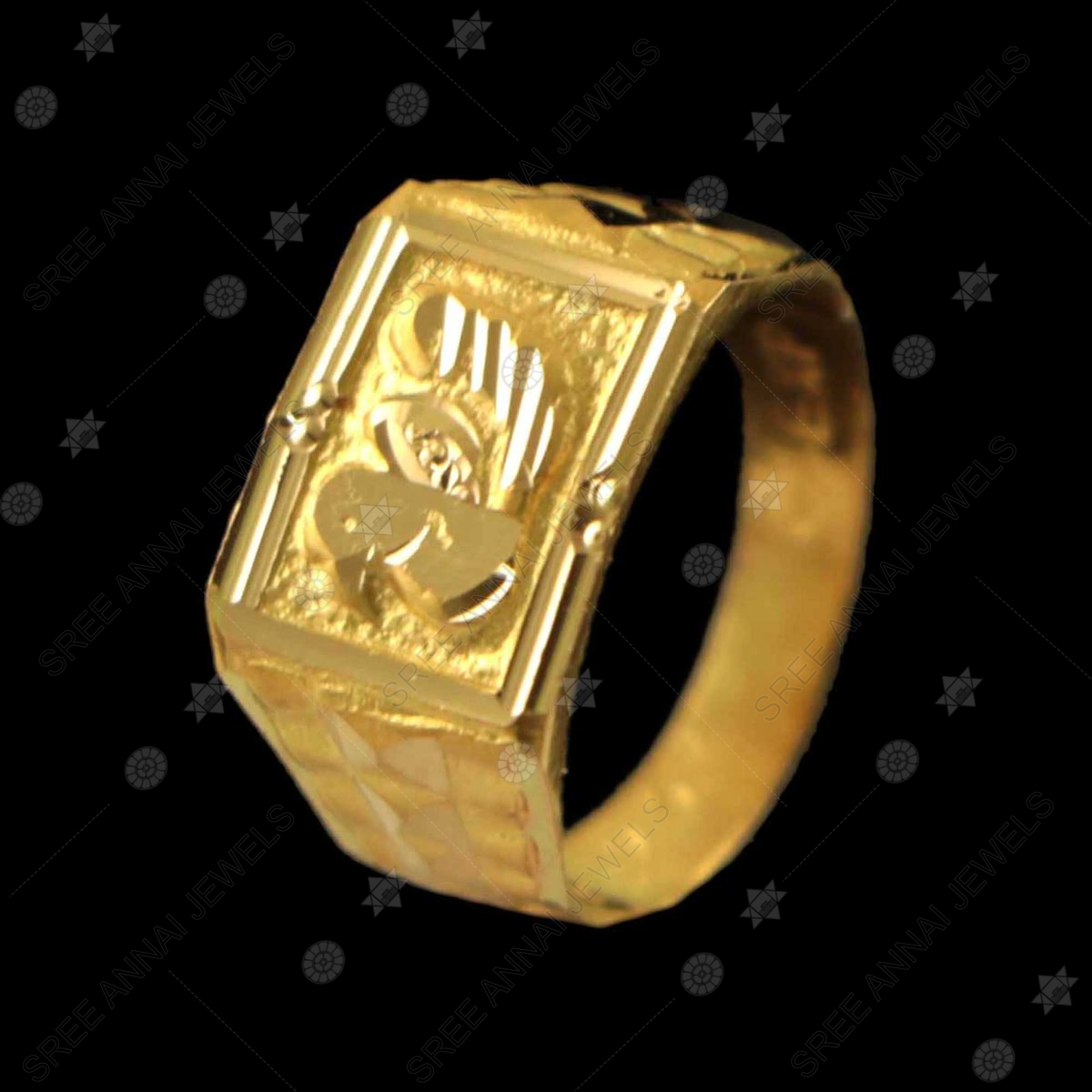 Stylish Floral Gold Finger Ring For Kids