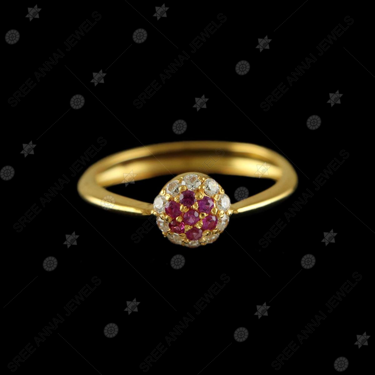 SPE Gold -22k Attractive Gold Nature Stone Ring - Poonamallee