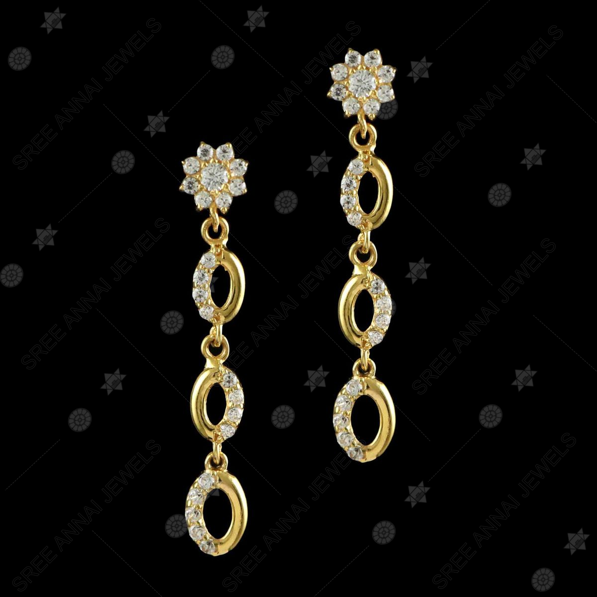 Manufacturer of Ladies 916 gold fancy casting earring -lfe197 | Jewelxy -  147587