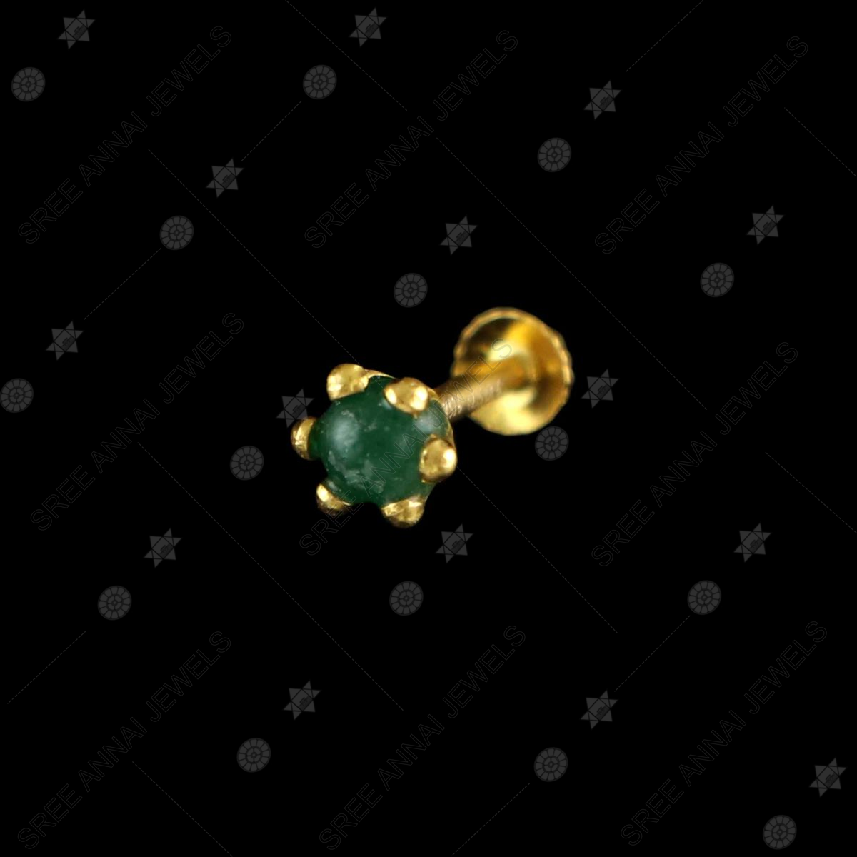 Buy DURGA PRASAD JEWELLERS Stone setted Gold Nose ring, सोने की नाक की  अंगूठी, 22k Hallmarked gold, weight- 0.280MILI at Amazon.in