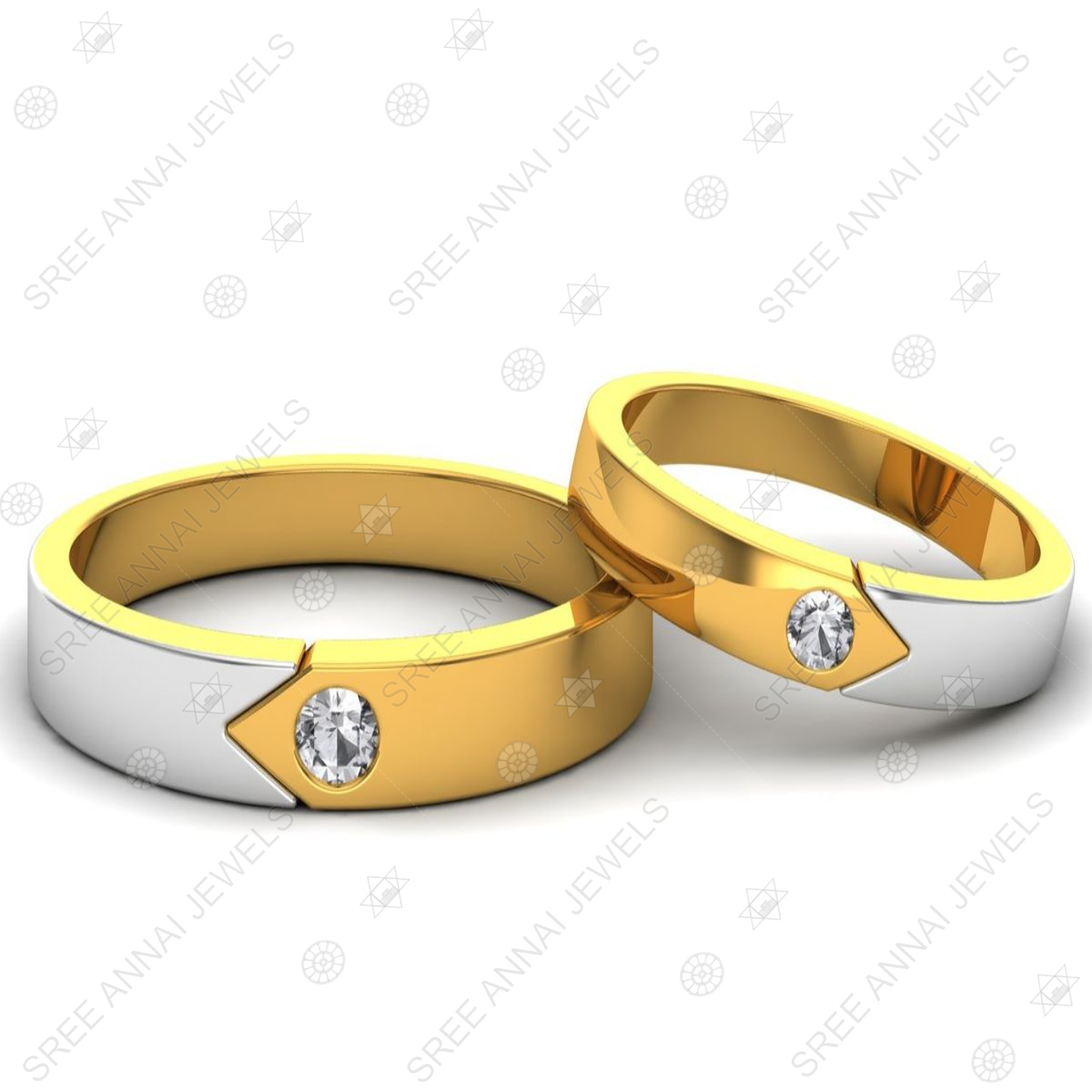 Buy 18K Diamond Couple Rings 148DG9498-148DG9518 Online from Vaibhav  Jewellers