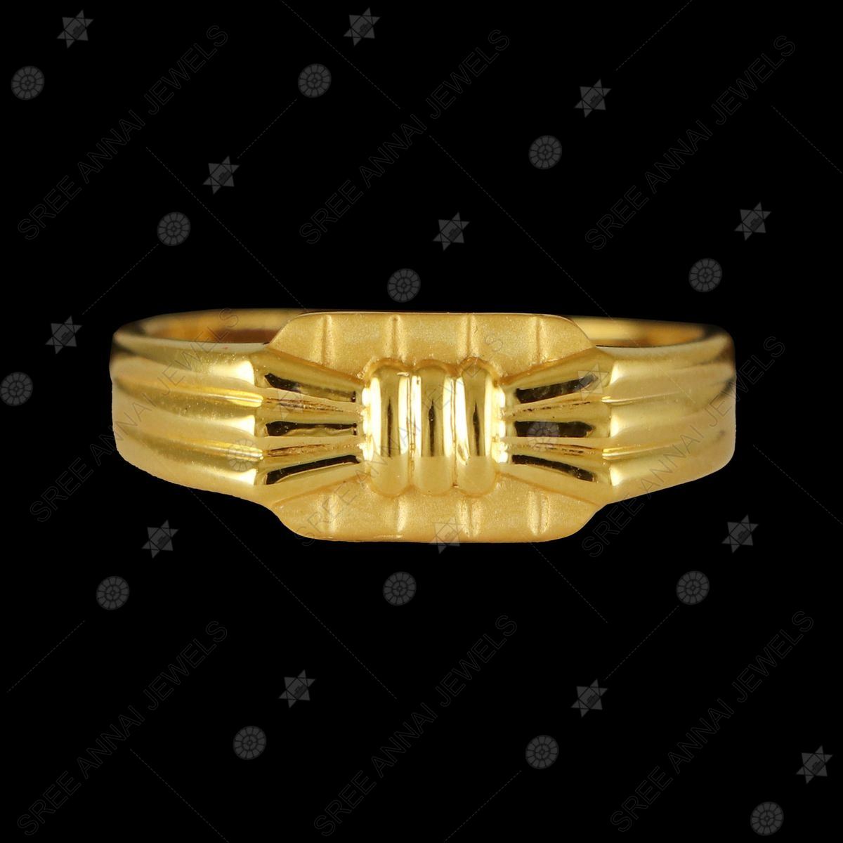 Buy quality 916 gold casting & rodium Gents ring in Ahmedabad