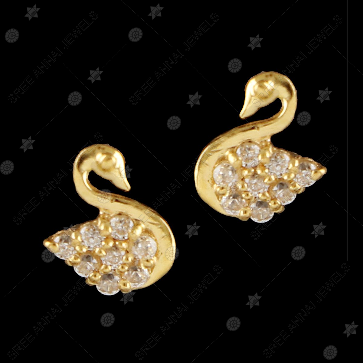 235-GER11020 - 22K Gold Earrings for Women with Color Stones | Gold earrings  for women, 22k gold earrings, Women's earrings