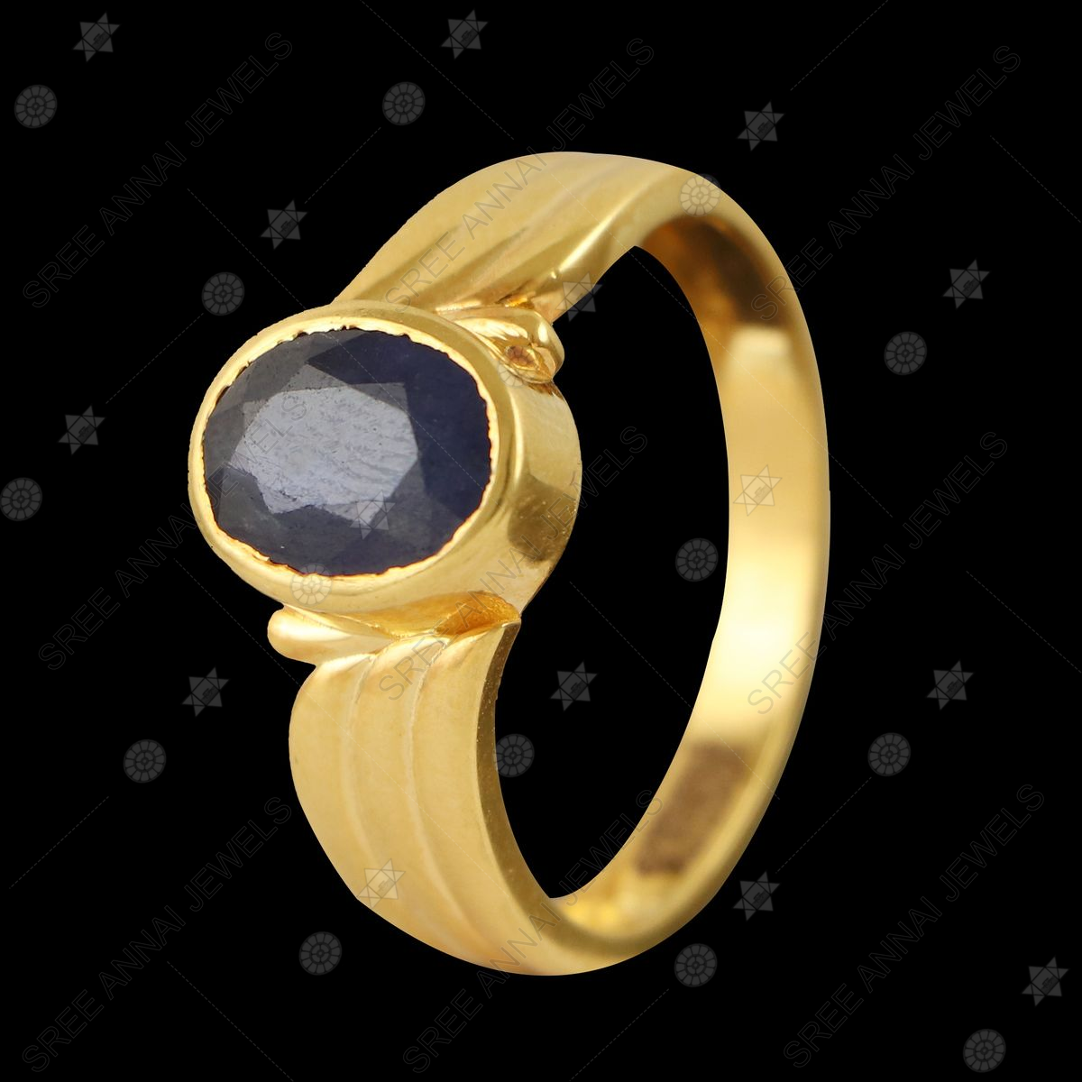 1 Gram Gold Forming Blue Stone with Diamond Best Quality Ring | eBay