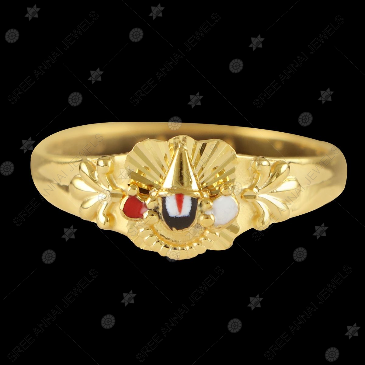 22K Gold 'Balaji' Ring For Men With Cz & Color Stones - 235-GR7233 in 6.200  Grams