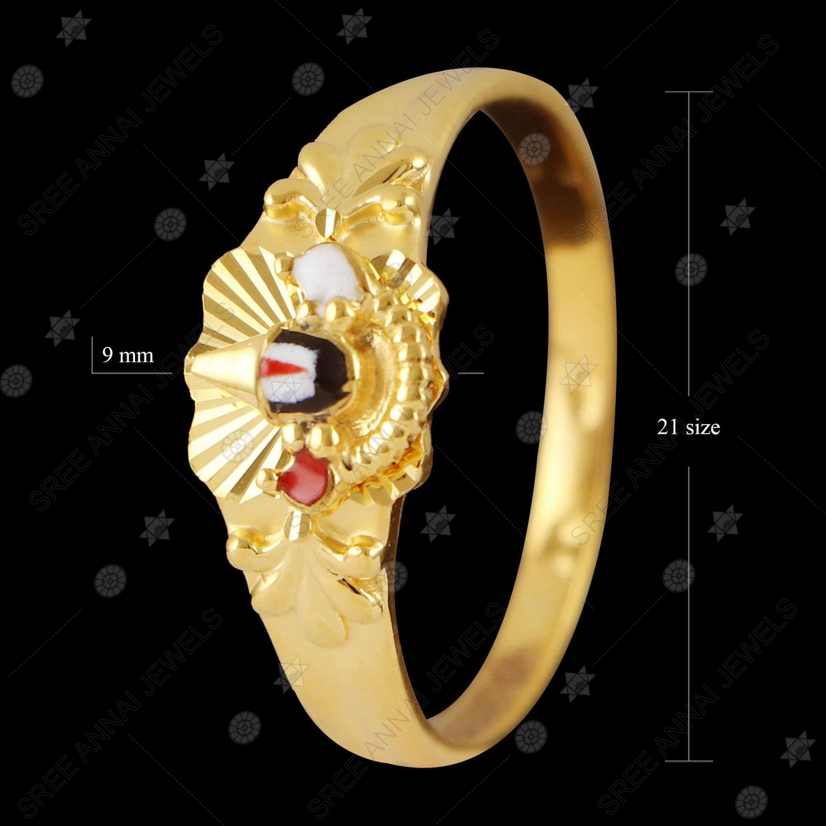 Buy 22K Plain Gold Lord Balaji Ring 93VC123 Online from Vaibhav Jewellers