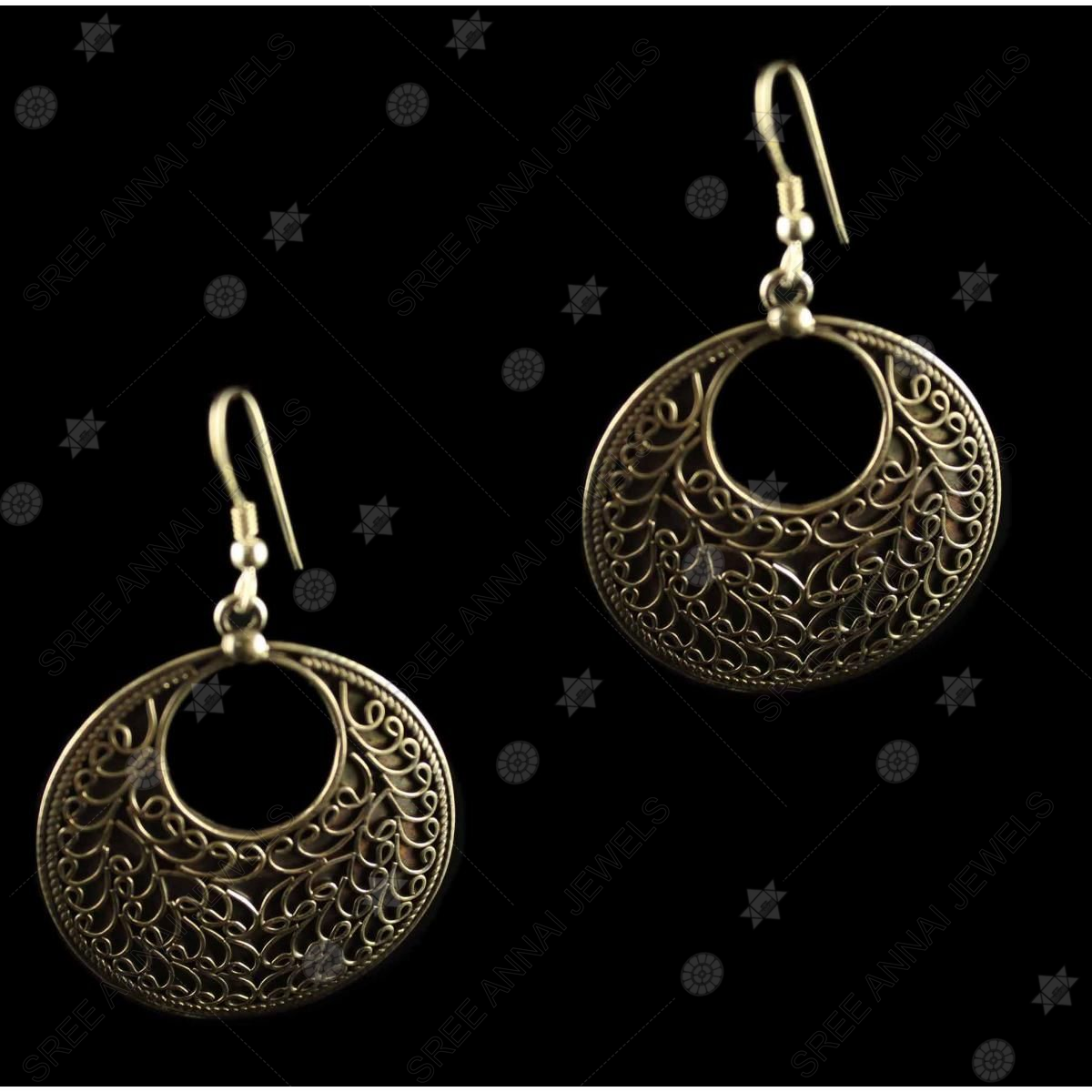 South Indian Jewellery now buy Online Gold Hanging Earrings
