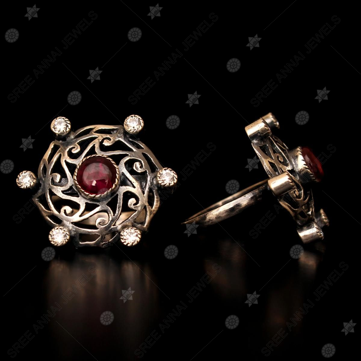 Buy quality 92.5 Sterling Silver 7(Seven) Stone Toe Ring(Bichiya) Ms-3157  in Rajkot