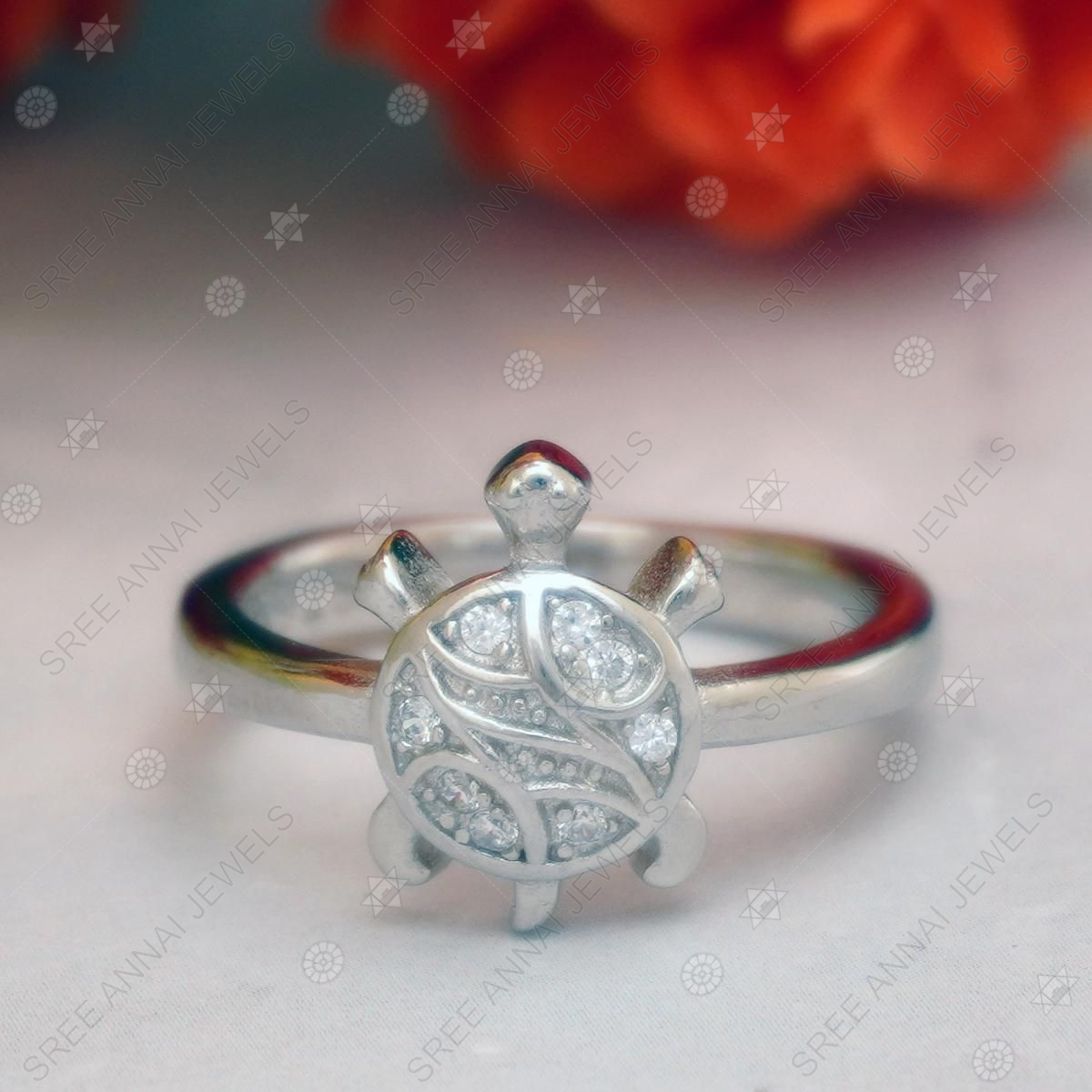 Buy Yellow Chimes Sterling Silver Tortoise Luck Charm Finger Ring online
